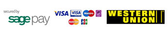 Secured by SagePay and Western Union